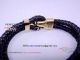 Perfect Replica High Quality Black Leather Mont Blanc Meisterstuck Bracelet - Gold Clasp (4)_th.jpg